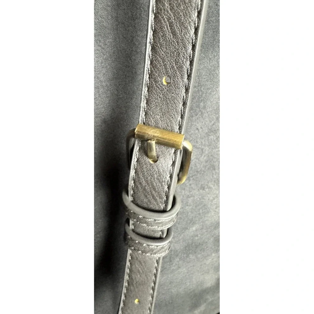 Antik Kraft Gray Vegan Leather Crossbody Bag Medium Satchel Faux‎ Leather Purse
